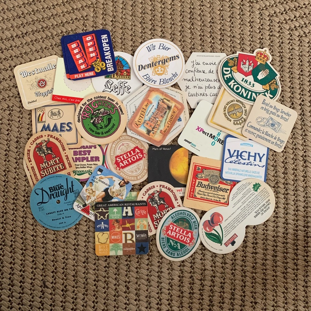 Assorted Vintage Beer Coasters Set
